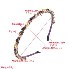 Baroque Crystal Rhinestone Decor Headband Glitter Head Hoop For Women