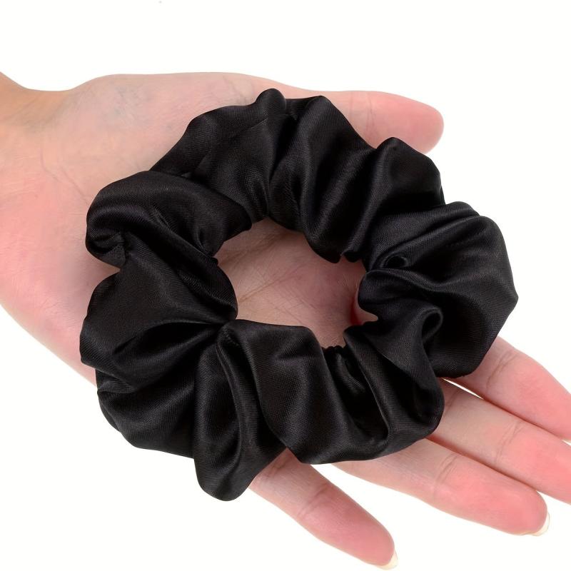 6pcs Large Satin Scrunchie Hair Tie Solid Silk Hair Rope Female Hair Accessories