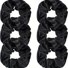 6pcs Large Satin Scrunchie Hair Tie Solid Silk Hair Rope Female Hair Accessories