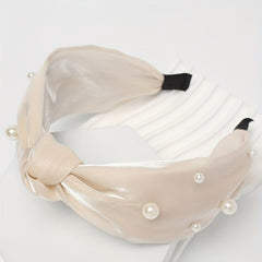 Faux Pearl Hair Hoop Wide Brim Hairband