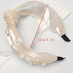 Faux Pearl Hair Hoop Wide Brim Hairband