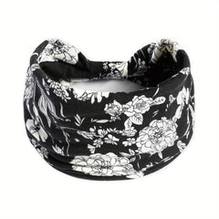 Boho Vintage Headband Floral Turban Bandana for Women