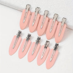 10pcs Women Solid Hair Clip Snap Clip Side Clip Bangs Clip Hair Accessories