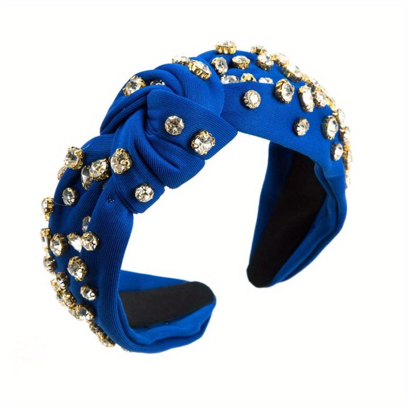 Vintage Rhinestone Headband Knotted Head Hoop Hair Accessories For Women