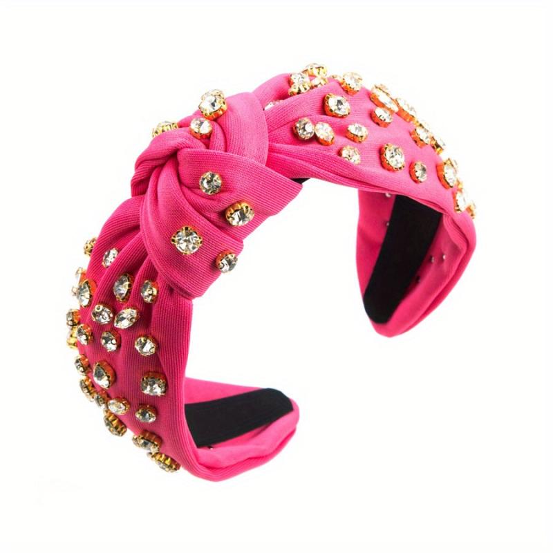 Vintage Rhinestone Headband Knotted Head Hoop Hair Accessories For Women