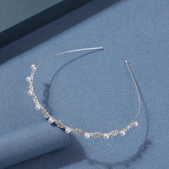 Rhinestone Faux Pearl Head Hoop for Women Girls