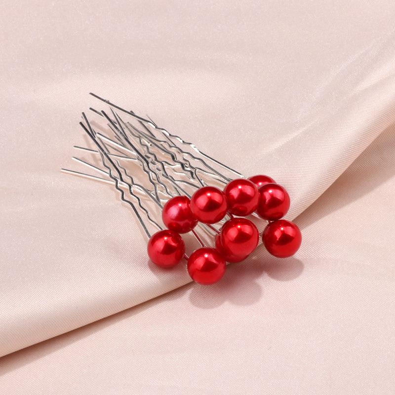 10pcs Faux Pearl U Shape Hairpin Hair Clips Vintage Headwear