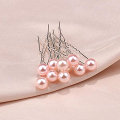 10pcs Faux Pearl U Shape Hairpin Hair Clips Vintage Headwear