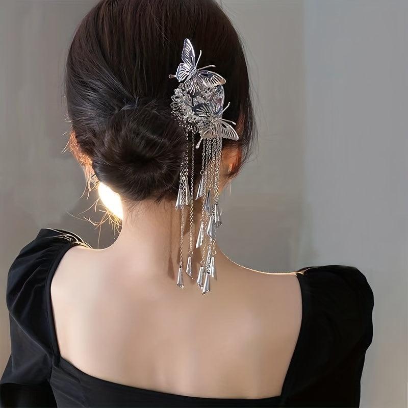 Butterfly Shape Hairpin U shaped Hairpin With Tassel Hair Accessories