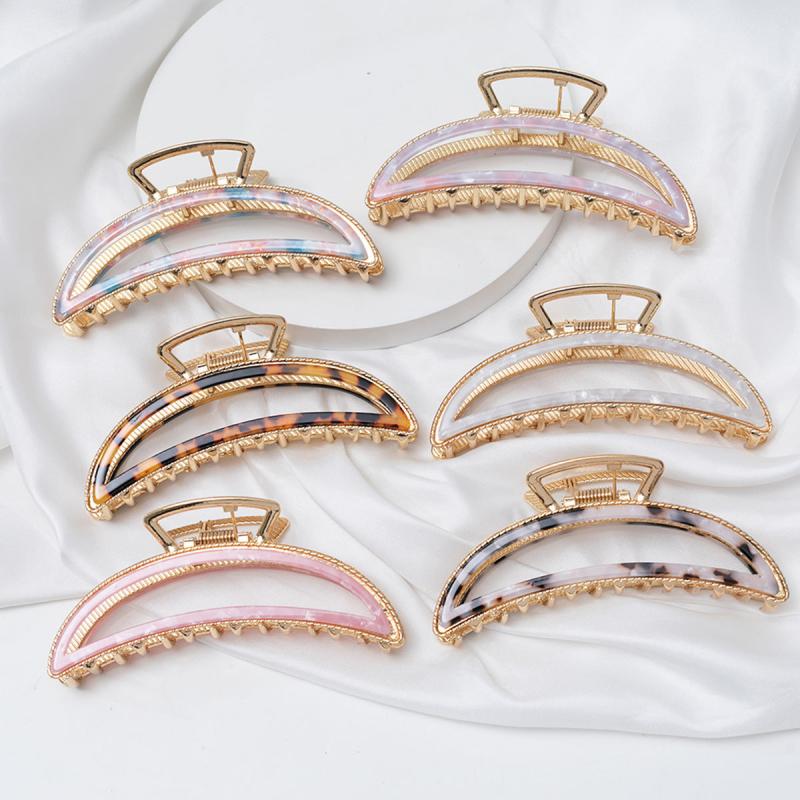 Acetate Large Hair Claw Metal Hollowed Shark Claw Women's Hair Accessories