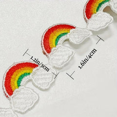 Water Soluble Lace Rainbow Cloud Patch DIY Clothing Accessories
