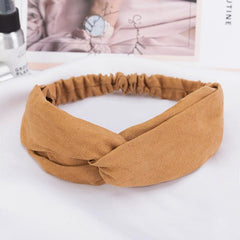Leather Velvet Solid Hairband Cross Bundle Headband