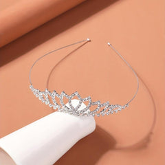Rhinestone Tiara Crown Hair Band Glitter Headdress for Women Girls