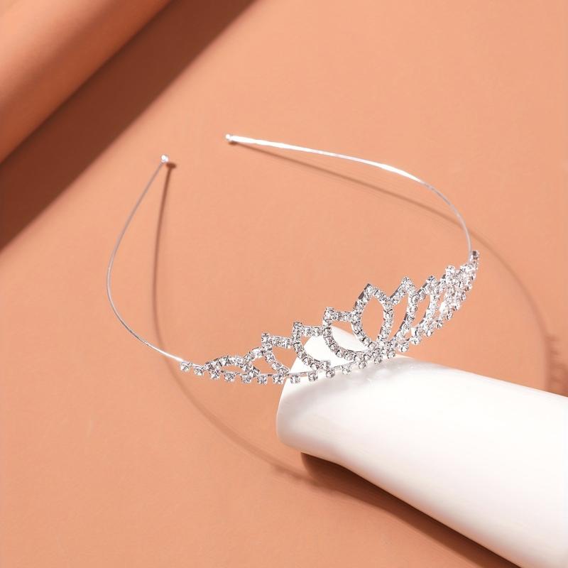 Rhinestone Tiara Crown Hair Band Glitter Headdress for Women Girls