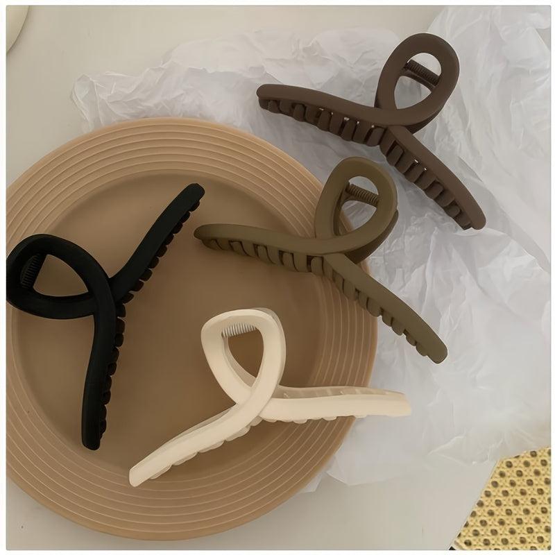 4pcs Matte Hair Claw Large Shark Claw Ponytail Holder Hair Accessories