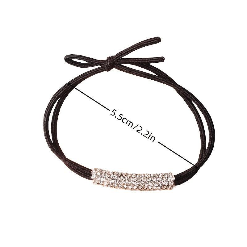 4pcs Rhinestone Hair Tie Ponytail Holder Hair Band Headwear