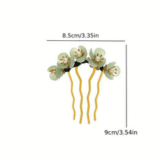 Vintage Resin Flower Hair Pin Bun Holder