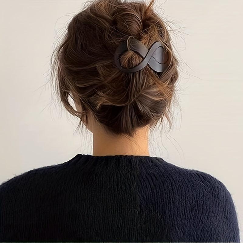 4pcs 8 Shaped Hair Clip Large Duck Billed Clip Frosted Ponytail Bun Holder