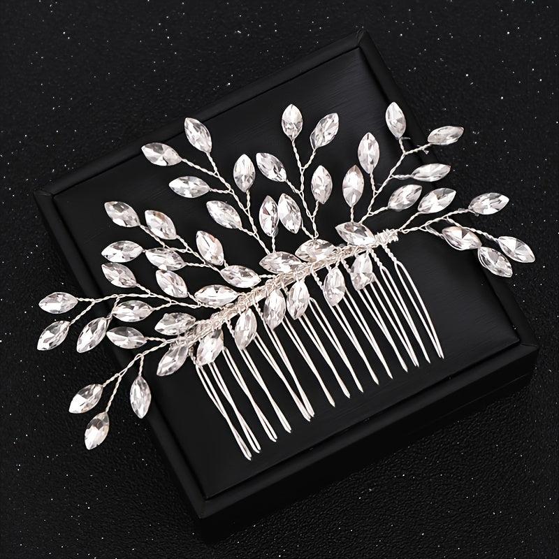 Crystal Pearl Bridal Hair Comb Wedding Accessory