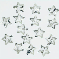 15pcs Y2K Silvery Snap Clip Hollow Star Shaped Hair Clip Alloy Hair Clip