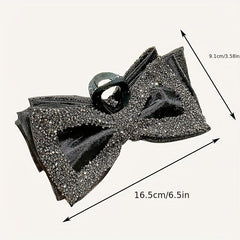 Large Bow Hair Claw Rhinestone Brimmed Bowknot Hair Claw