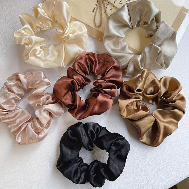 8pcs Satin Scrunchies Hair Tie Elastic Ponytail Holder Hair Accessories
