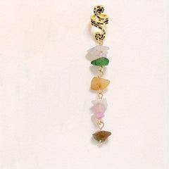 Braided Spiral Hair Ring Natural Stone Pendant Dreadlock Retro Hair Clip