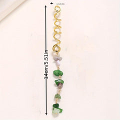 Braided Spiral Hair Ring Natural Stone Pendant Dreadlock Retro Hair Clip