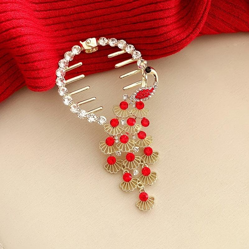 Vintage Metal Hair Clips Peacock Hairpin Charm Hairpiece Jewelry for Women