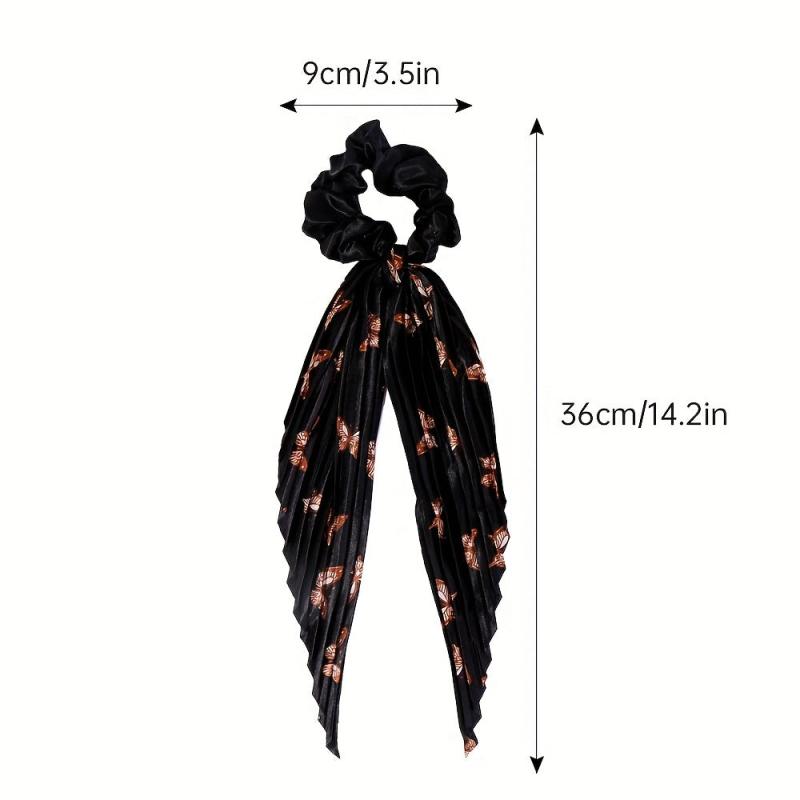 Scrunchie Butterfly Pattern Long Streamer Bowknot Hair Tie Ponytail Hair Rope