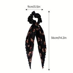 Scrunchie Butterfly Pattern Long Streamer Bowknot Hair Tie Ponytail Hair Rope
