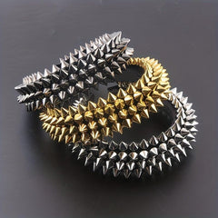 Punk Rivet Decor Headband Wide Head Hoop Headdress Padded Hair Band