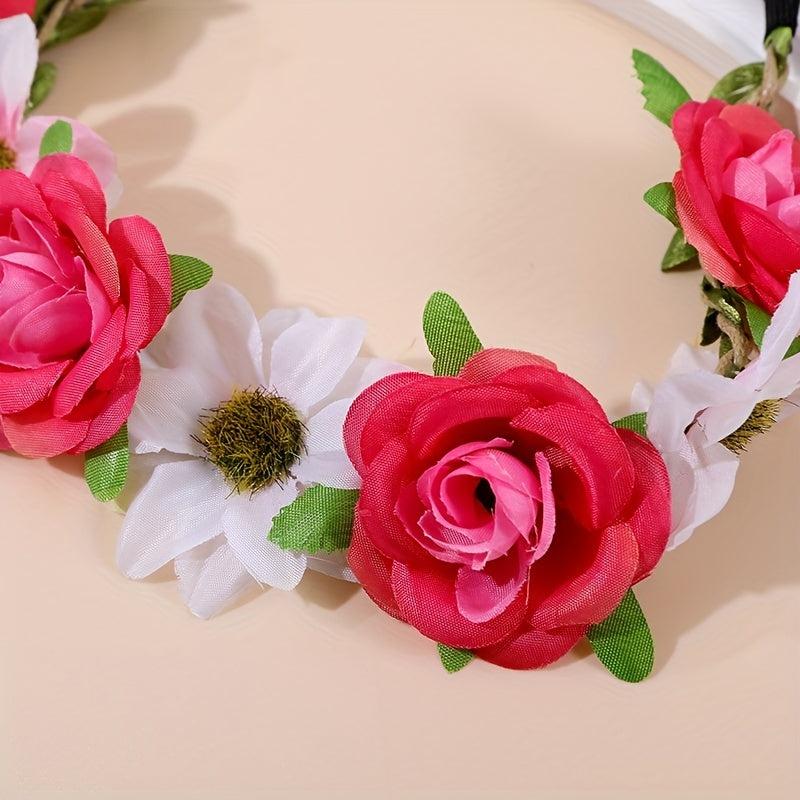 Flower Headband Bridal Wreath Hair Band Boho Style Hair Accessories
