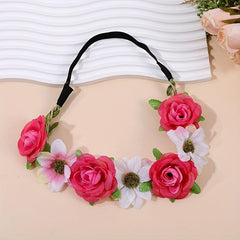 Flower Headband Bridal Wreath Hair Band Boho Style Hair Accessories