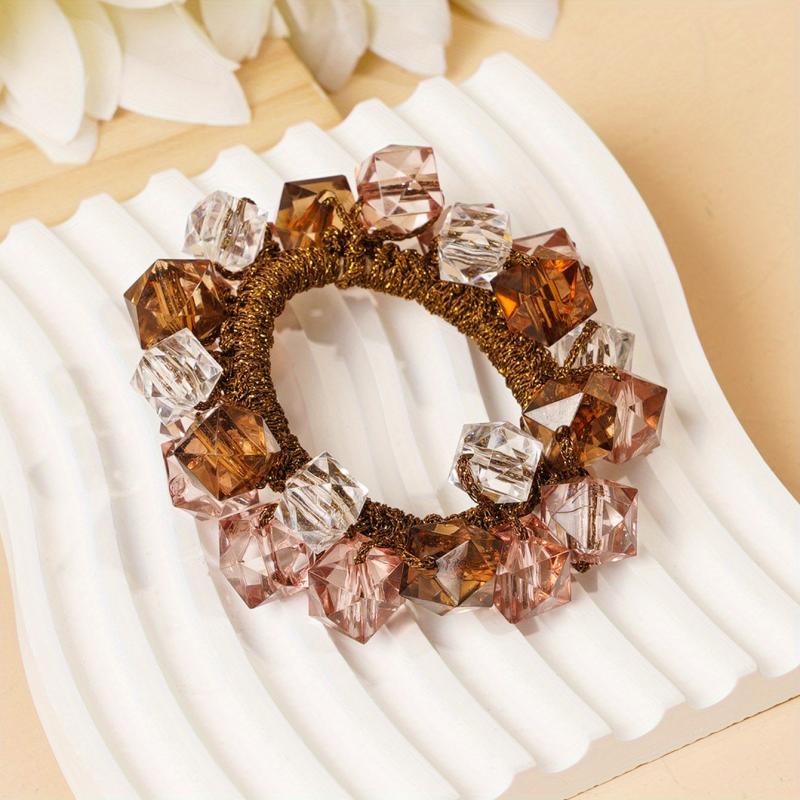 Crystal Hair Tie Head Rope Head Jewelry Rubber Band Ponytail Holder Hair Accesso