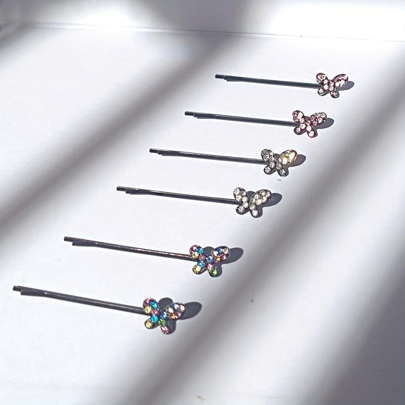 10 Pairs Rhinestone Butterfly Hair Clip Bobby Pin Hair Accessories