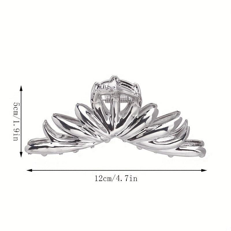 Silvery Hair Claw Glossy Hair Claw Nonslip Shark Claw For Ponytail Holder