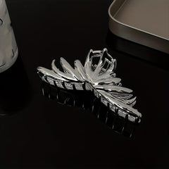 Silvery Hair Claw Glossy Hair Claw Nonslip Shark Claw For Ponytail Holder