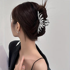 Silvery Hair Claw Glossy Hair Claw Nonslip Shark Claw For Ponytail Holder
