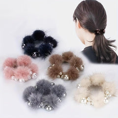 Rabbit Fur Velvet Hair Ring Head Rope For Girls