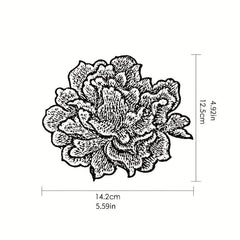 Peony Floral Sewing Patches Embroidered Appliques DIY Clothing Jackets