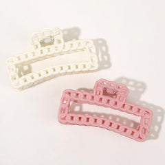 Matte Chain Square Hair Claw Clip Non Slip Strong Hold Grip Hair Jaw Clip Thick