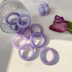 6pcs Purple Scrunchies Hair Tie Hair Bands Telephone Cord Scrunchies