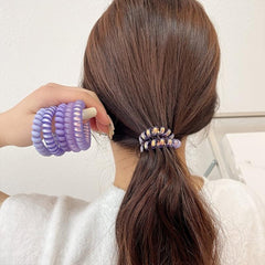 6pcs Purple Scrunchies Hair Tie Hair Bands Telephone Cord Scrunchies