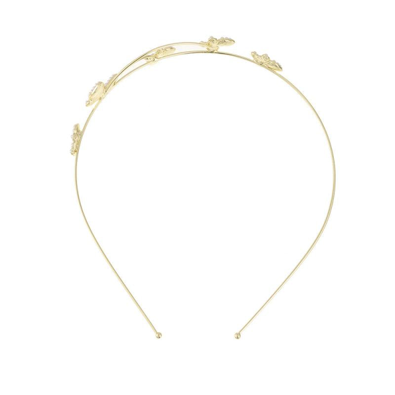 Metal Butterfly Faux Pearl Headband Hair Accessory Women Rhinestone Hairband