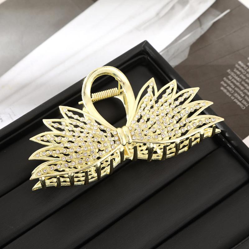 Golden Metal Faux Pearl Hair Clip Tassel Flower Hair Claw Barrettes