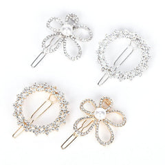 Rhinestone Flower Hair Clip Faux Pearl Side Clip Head Jewelry Hair Accessories