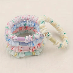 5pcs Fruit Print Scrunchies Hair Rope Ponytail Holder Hair Tie Hair Accessories