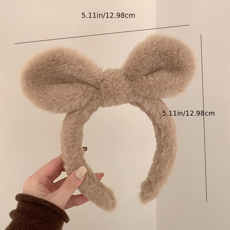 Rabbit Ear Hairband Plush Face Wash Headband Fall Winter Hair Accessory
