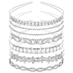 Crystal Flower Leaves Headband Tiara for Wedding
